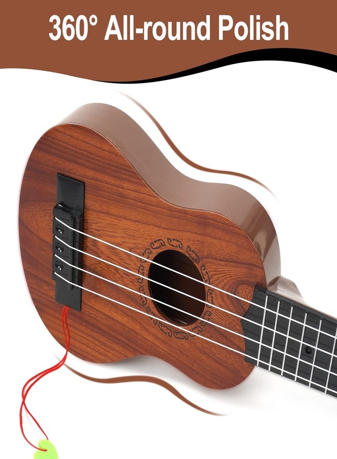 Raimy 17in Kids Ukulele Guitar - 4 Strings Mini Guitar Children Musical Instruments Educational Toys with Picks for Toddler Kids Boys Girls Beginner (Mahogany) - Image 4
